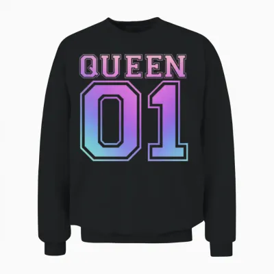 Queen 01 Couple Partner Love Gift Valentine Lover Unisex Sweatshirt - Black