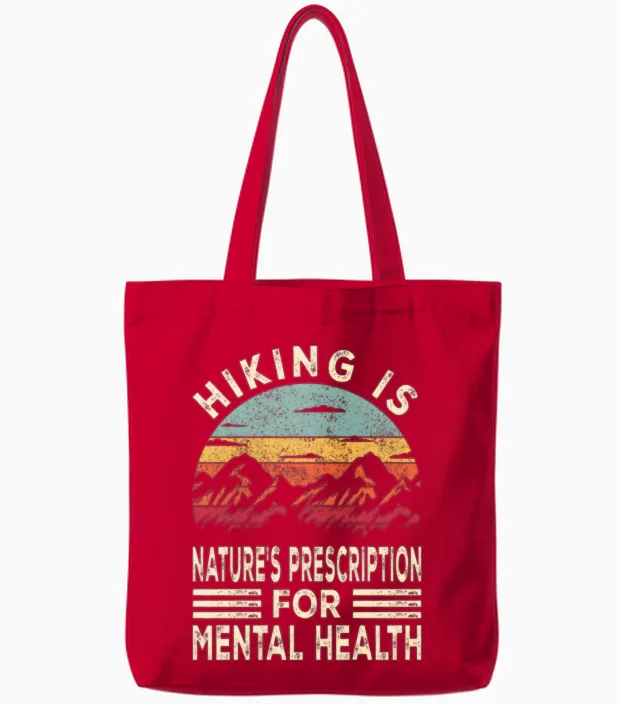 Hiking and Tal Health & Outdoors Gift Tote Bags in Red