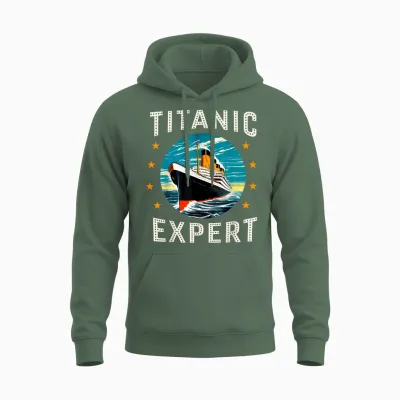 Titanic Expert Funny Rms Titanic Birthday Merch Kids Boys T-Shirt, Black, S Unisex Hoodie - Military Green