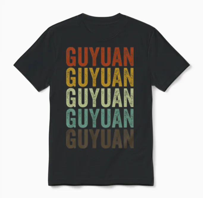 Guyuan China Retro Vintage Unisex T-Shirt - Black