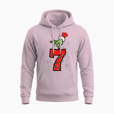 Number 7 Matching 67 Meme 6 7 Christmas Boys Unisex Hoodie - Light Pink
