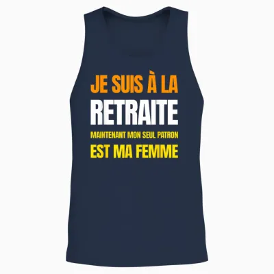 Mon Patron Est Ma Femme Cadeau Départ Retraite 2025 Humour Unisex Tank Top - Navy