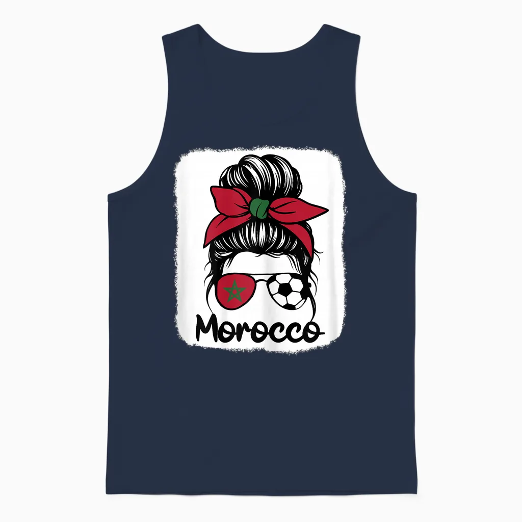 Morocco Femme Drapeau De La Maroc - Supporters Marocains Unisex Tank Top in Navy
