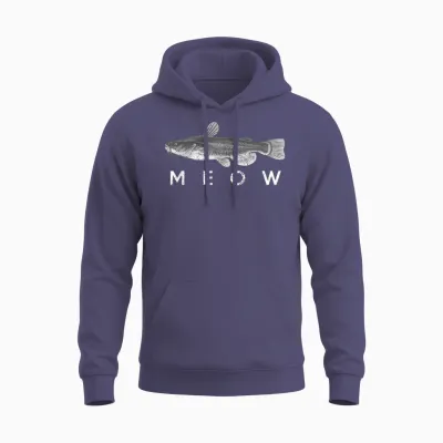 Catfish Shirt Meow Funny Catfishing Fishing Fisherman Unisex Hoodie - Heather Sport Dark Navy