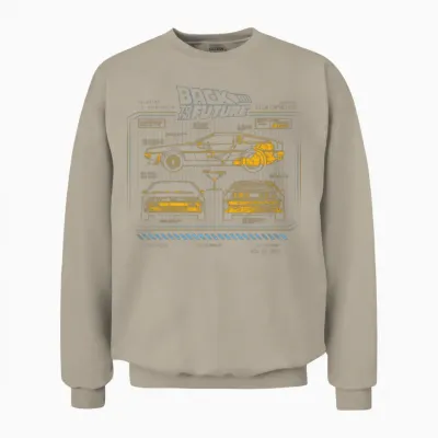 Back to the Future 35th Anniversary Delorean Unisex Sweatshirt - Sand