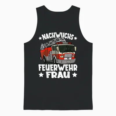 Kinder Mädchen Feuerwehr Nachwuchs Feuerwehrfrau Lustiges Unisex Tank Top - Black