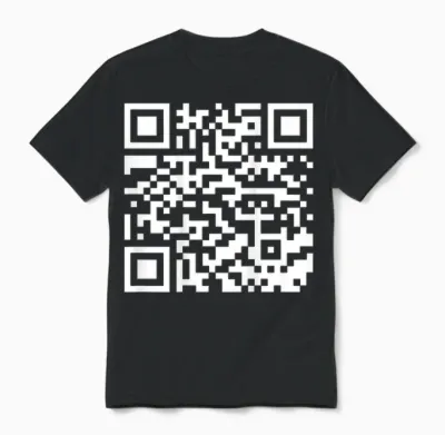 (on Back) Funny Qr Fck You Code Middle Finger Sarcasm Say T-Shirt, Black, S Unisex T-Shirt - Black