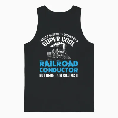 Railroad Conductor, Railroad Railfan Unisex Tank Top - Black