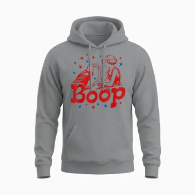 Boop Eagle Patriotic July Fourth Humor Unisex Hoodie - Sport Grey
