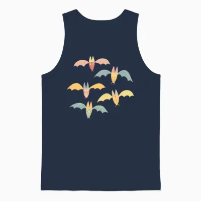 Funny Vampire Bats Unisex Tank Top - Navy