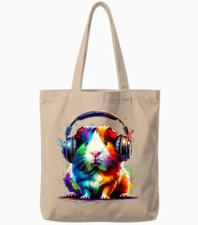 Guinea Pigs Gift for a Guinea Pig Lover Colourful Splash Art Guinea Pig Lovers Guinea Pig Tote Bags - Natural