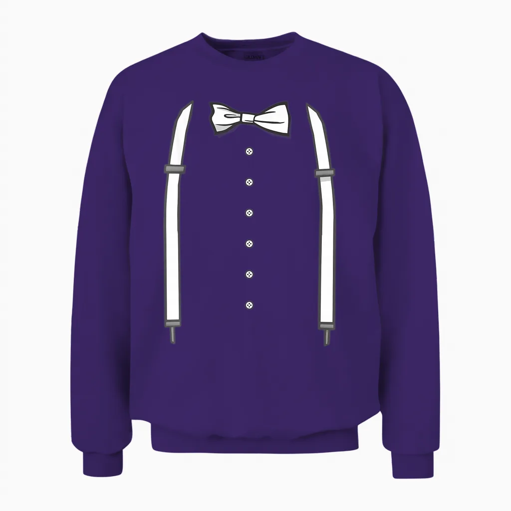 Fake Anzug Aufdruck Jga Männer T-Shirt Kostüm Verkleidung Unisex Sweatshirt in Purple