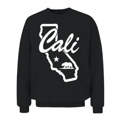Cali Bear Map Unisex Sweatshirt - Black