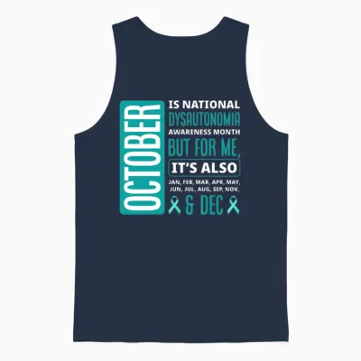 October Is Dysautonomia Pots Awareness Unisex Tank Top - Navy