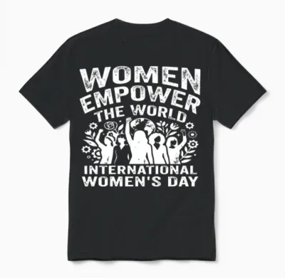 Women's Day - Women Empower the World Unisex T-Shirt - Black