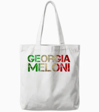 Georgia Meloni Italienische Heldenflagge Tote Bags - White