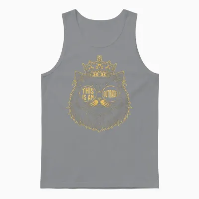 This Is an Outrage Funny Princess Cat Donut Gold Unisex Tank Top - Sport Grey