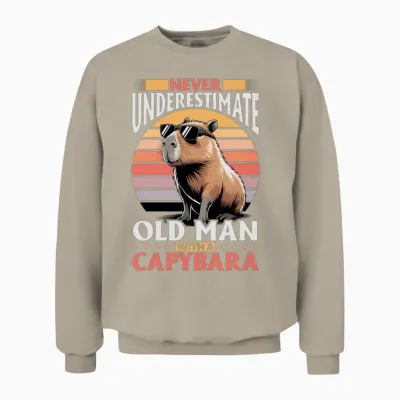 Funny Capybara Unisex Sweatshirt - Sand