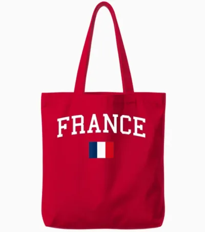Drapeau Français Hommes Femmes Enfants France Tote Bags - Red