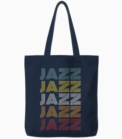 Jazz Retro Tote Bags - Navy