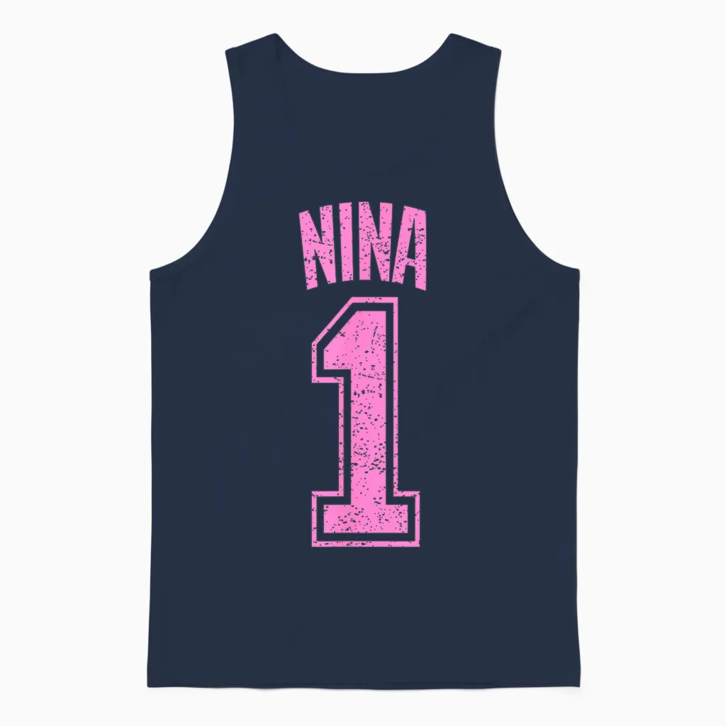 Nina Supporter Number 1 Größter Fan Unisex Tank Top in Navy