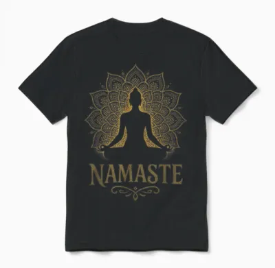 Namaste - Yoga Meditation Peace Buddha Namaste Unisex T-Shirt - Black