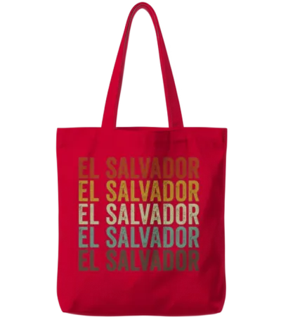 El Salvador Retro Vintage Tote Bags - Red