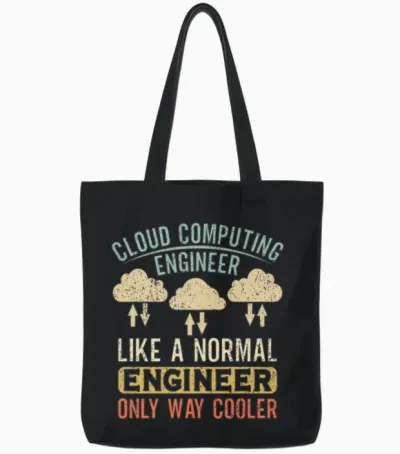 Cloud Computing Engineer Definition Retro Computer Tote Bags - Black