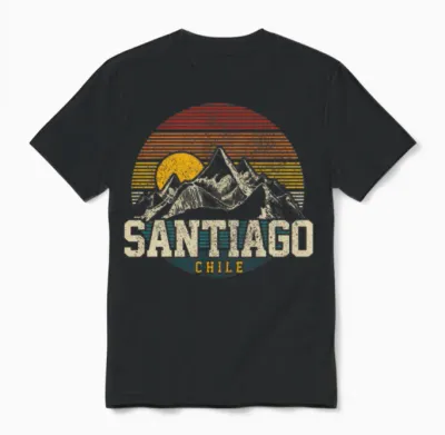 Santiago Chile Mountains Unisex T-Shirt - Black