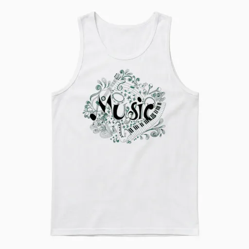We Love Music Lovers Unisex Tank Top in White