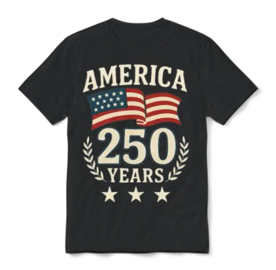 250 Years Usa 1776-2026 America 250th Anniversary Unisex T-Shirt - Black