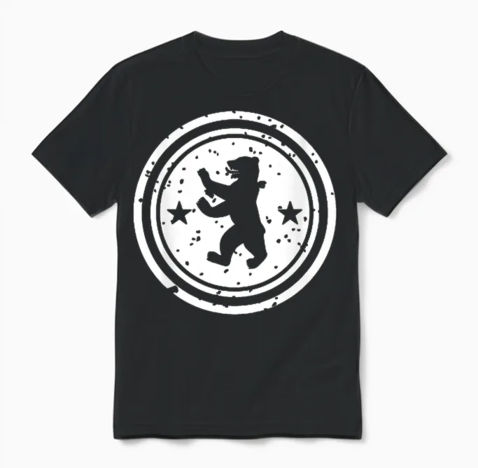 #snirt Berlin T-Shirt, Berliner Bär Hoodie, Berlinerbär Bär Unisex T-Shirt in Black