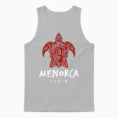 Menorca Espagne Motif Tribal Tortue De Mer île Unisex Tank Top - Ash