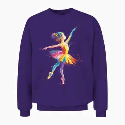 Ballet Girls Colorful Ballerina Dancer Women Girls Unisex Sweatshirt - Purple