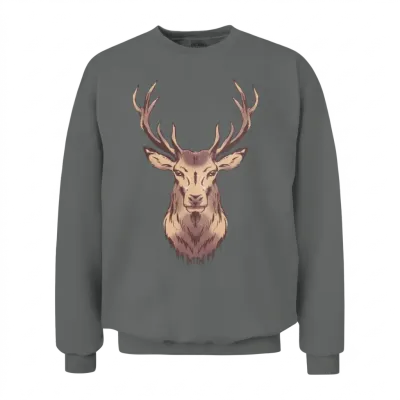 Deer Head Unisex Sweatshirt - Graphite Heather