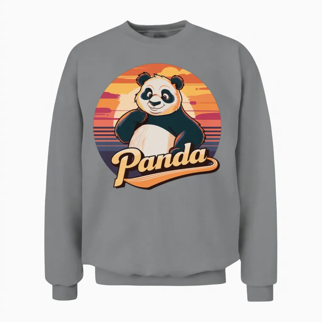 Funny Panda Retro Vintage Unisex Sweatshirt - Sport Grey