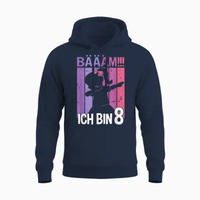 Girls' T-Shirt with German Text "tanzen Bääm Ich Bin 8 Jahre Dab" [german Unisex Hoodie - Navy