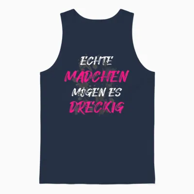 Echte Mädchen Muddy Race Schlammlauf Mud Run Unisex Tank Top - Navy