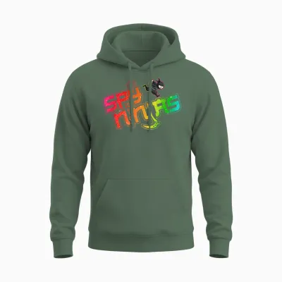 Ninja and Spy - Kids Birthday Ninja Boy Girl Unisex Hoodie - Military Green