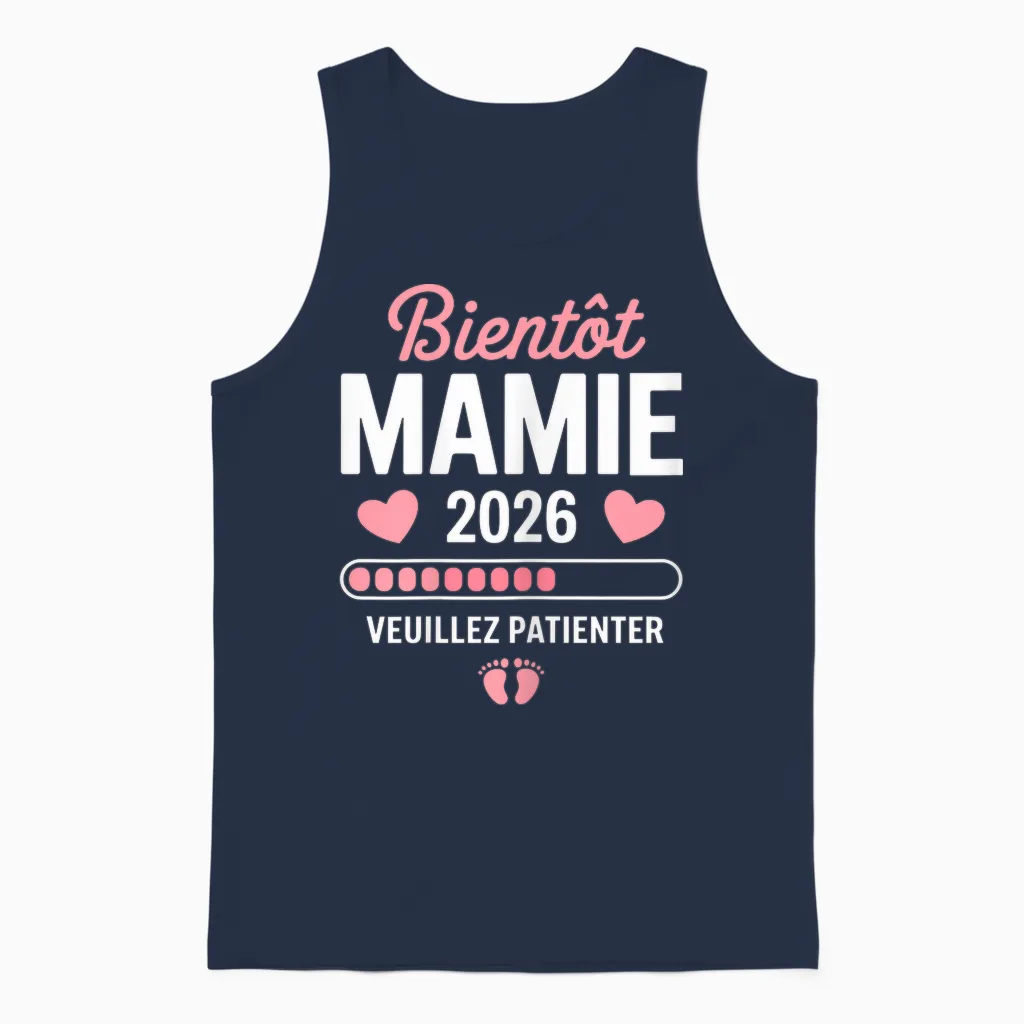 Femme Soon Granny 2026 Announcement Pregnancy Granny 2026 Unisex Tank Top in Navy