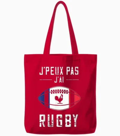 Je Peux Pas J'ai Rugby – Rugby Player Gift Tote Bags - Red