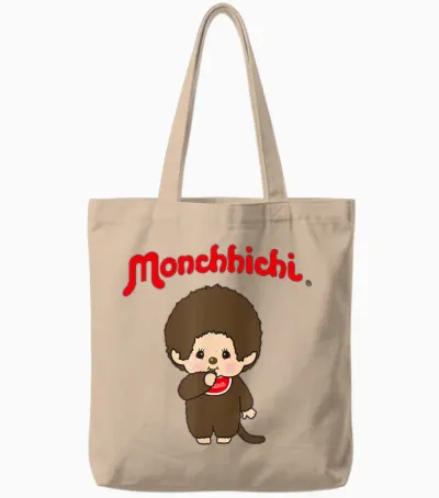 Monchhichi Cute Stance Thumbs Up Fluffy Little Guy Tote Bags - Natural