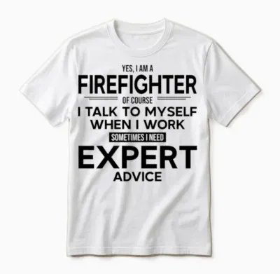 Firefighter Sometimes I Need Expert Advice Unisex T-Shirt - White