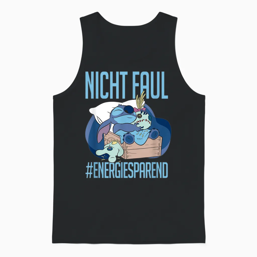 Disney Lilo & Stitch Nicht Faul #energy-Saving Unisex Tank Top in Black