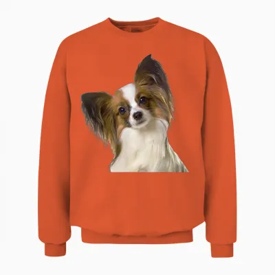 Chien Papillon Race Mignon Chien Papillon Unisex Sweatshirt - Orange