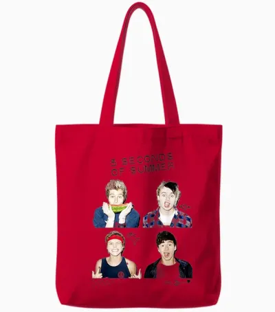 5 Seconds of Summer - Photo Scribble Tote Bags - Red