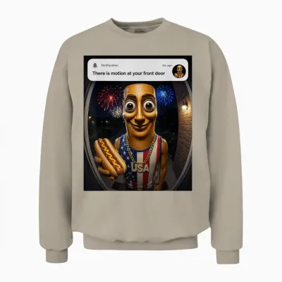 Tung Tung Tung Sahur Fourth of July Brianrot Unisex Sweatshirt - Sand