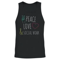 Peace Love Social Work Social Worker Job Pride Unisex Tank Top - Black – 2