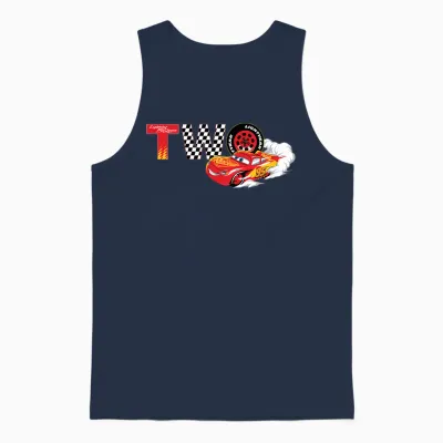 Disney & Pixar's Cars Numbers 2 Second 2nd Birthday Party Unisex Tank Top - Navy