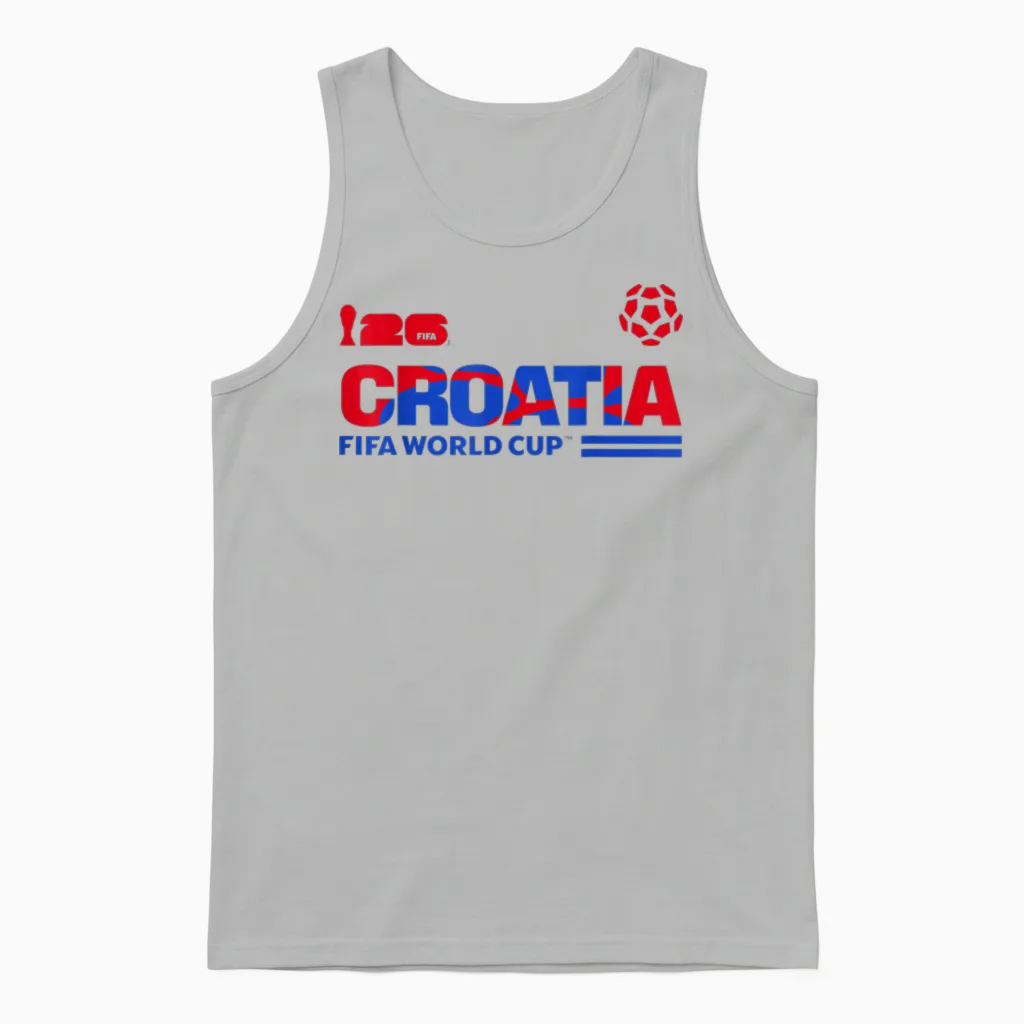 Fifa World Cup26 Qualifier Croatia Unisex Tank Top in Ash